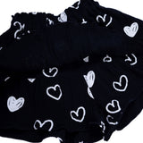 [Additional Discount] Black Heart Sleeveless Blouse & Skort Set